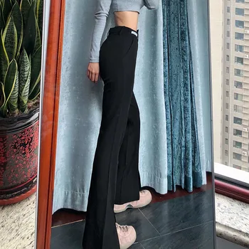 Sylcue Suvel Street hipster raske lahe tüdruk ebaregulaarne kõrge ja madal vöökoht super show jalad pikad vabaaja pükste jalad split naine