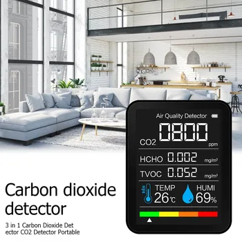 Õhu Kvaliteedi kontrollimiseks CO2 Mõõtja Multifunktsionaalne Süsinikdioksiidi Detektor Formaldehüüdi Ekraan-Temperatuur-Niiskus-Ekraan Gaasi
