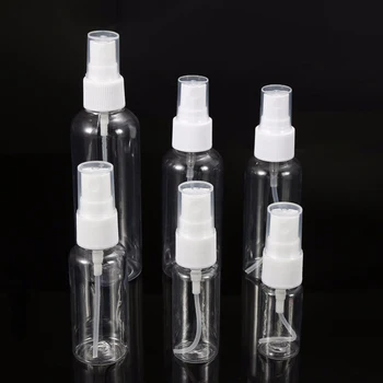 5tk Mini Plastikust Läbipaistev Väike Tühi Spray Pudel moodustavad Ja Naha Hooldus Reisi Korduvtäidetavaid Pudelid 10/20/30/50/60/100ml