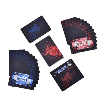 Veekindel PVC Plastikust mängukaardid Pokkeri Mustad mängukaardid lauamäng Kvaliteedi Classic Magic Trikke Tool Magic Box-pakitud