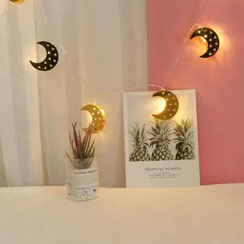 Tuled String Moon Kuju Anti-sandiks Metallist Kardin Dekoratiivsed Valguse Kodu majapidamises Laterna Ramadans Teenetemärgi Hulgimüük