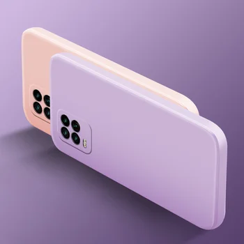 Eest Xiaomi 10 Noorte 5G Pehme TPU Silikoon Kaitsva Square Telefon Puhul Lihtne Purea Värvid tagakaas Fundas