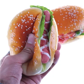 Aeglaselt Tõusev Pehme Hamburgerid Külmkapp Magnet Kleebised Tahvel Magnetid Leib Kunstlik Võltsitud Kook Kid Mänguasi