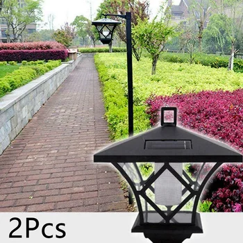 2 Tk LED Solar Powered Traditsiooniline Aed Lamp Post Lamppost Laterna Valgus Decor