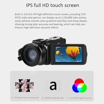 ORDRO Z63 2K Ultra HD Digitaalne Kaamera, WIFI, Kaamera, Anti-Shake IR 8 Miljonit Pixel HD Vajutage Sn Varustatud Väike lainurk