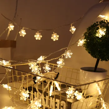 LED Vanik Puhkus Lumehelbed String Haldjas Tuled Aku Jõul Rippuvad Kaunistused Jõulupuu Pool Home Decor