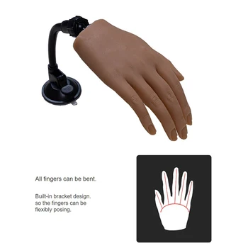 Kõrge Kvaliteediga Pehme Silikoon Nail Art Paindlik Praktika Koolitus Võltsitud Käsi Mudel Ekraan palm Seista Tava Mudel Maniküür Tööriist