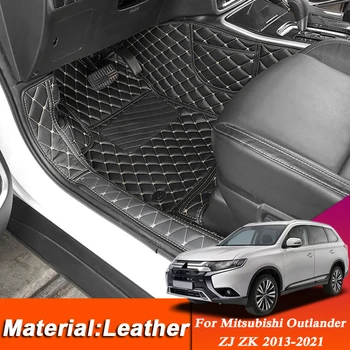 Car Styling Custom Suu Matt Mitsubishi Outlander ZJ ZK 2013-2021 LHD Nahast Põranda Kaitseks Veekindel Padi Auto Tarvikud