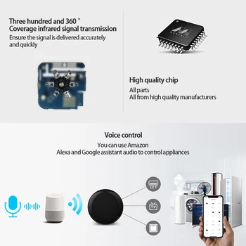 Tuya Smart Universal Wifi IR Remote Control Smartlife APP Kaugjuhtimispult Smart Home Automation Töö Google ' i Kodu Alexa