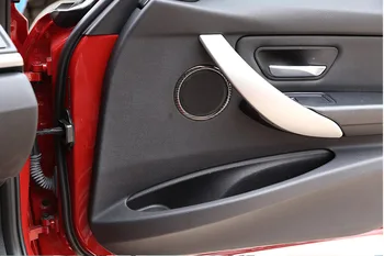 4tk Reaalne Carbon Fiber Auto Interjööri Muutmist Ukse Kõlar Ringi Sisekujundus Kleepsud BMW 3 4 Seeria F30 F33 F36 2013-2019