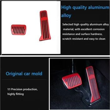 Alumiiniumisulamist Nr Puurimise Gaasipedaali Kaaned,Piduri Pedaali Padjad 2 Tk(Punane) jaoks Mazda 2 3 6 CX-3 CX-5 CX-9