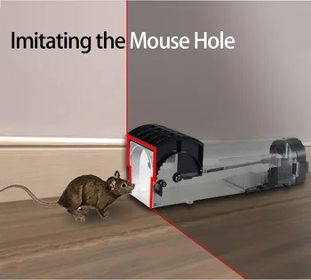 Reutilizable inteligente trampa de ratn humano de plstico transparente Nr matar roedores Püüdja ratones Piege rata vi