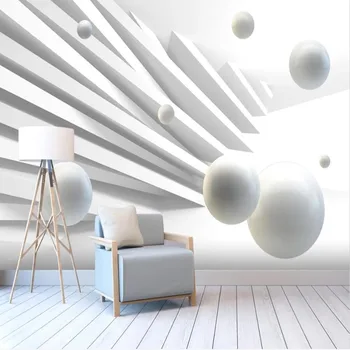 Milofi custom 3D abstraktse kolmemõõtmeline line palli TV taustapildina seinamaaling