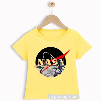 Moe uus noorte tshirts kosmoselaev graafilise trüki-poisid, t-särgid naljakas laste tshirt kollane särk tumblr tops dropshipping