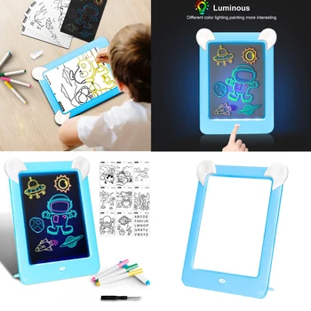 LED Helendav joonestuslaud Graffiti Doodle Drawing Tablet, Lapsed, Haridus Mänguasjad