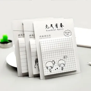1Pack Korea lihtne must ja valge memo Märkmete Office Kooli Memo Pad Armas Planeerija Notepad N Korda