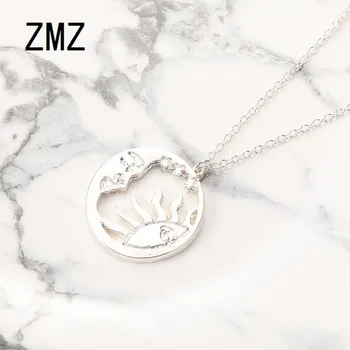ZMZ 30pcs/palju Euroopa/USA mood üks pere ripats, armas päike, kuu ja tähed kaelakee kingitus ema/sõbranna pool ehted