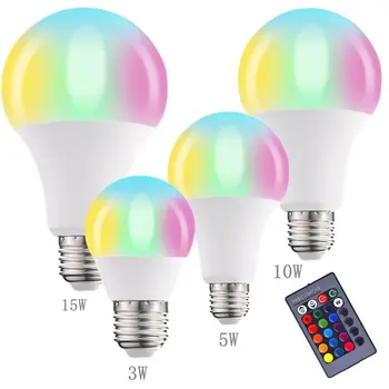 3W RGB LED Lamp Värvikas E27 Mitmevärviline Dimmer Pirn Lamp Sise-Juhtmeta Kaugjuhtimispult jõulupidu Pulm