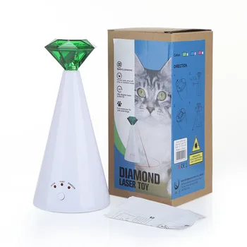 Diamond Cat Toy Elektrilised Pet Mänguasi Teemant Kujuline Interaktiivne Kass Reguleeritav 3 Kiirust Pet Osuti Plastikust Kassi Mänguasi Lemmikloomatarbed