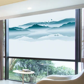 Hiina stiilis dekoratiivne light läbipaistmatu klaas-filmid, - paber tee tuba koosolekuruum, magamistuba, rõdu elektrikatkestus kleebis