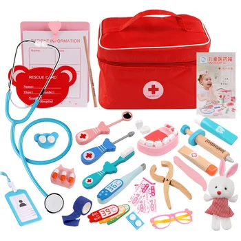 Laste mänguväljak maja arst mänguasi sobiks luure simulatsiooni riidest kotti, meditsiin kasti simulatsiooni õde süsti esmaabivahendite komplekt