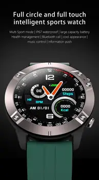 DK60 Smart Watch Bluetooth Kõne Südame Löögisagedus, vererõhk Muusika Kontrolli Sport Käevõru Täis touch + žestid + füüsiline nupud
