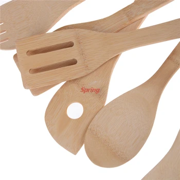 Uus 1tk Köök Lusikas Spaatliga Segades Professionaalne Armas Bambusest Anum Puidust Cooking Tööriistad