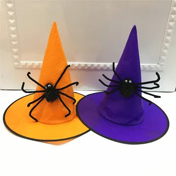 Halloween Müts Maskeraad Mittekootud Spider Wizard Hat Cosplay Rekvisiitide Wizard Hat Halloween Teenetemärgi