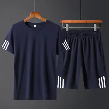 2021 uus meeste T-särk + lühikesed püksid, ülikond suvel hingav casual T-särk töötab sobiks mood Harajuku trükitud meeste spordi ülikond
