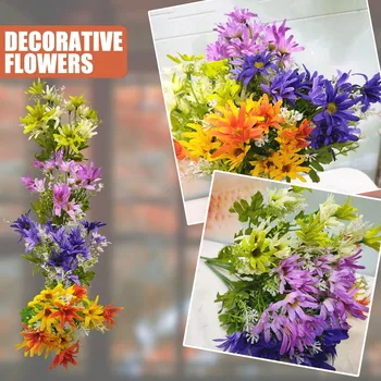 2 Kimbud Kunstlik Väljas Lilled emadepäeva Üllatus Kingitused Daisy Võltsitud Flower Roheline Põõsad Aias Veranda Kodu Kaunistamiseks