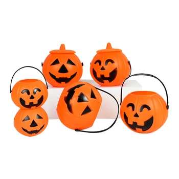 1tk Halloween Pumpkin Plastikust Ämber, Kommi, Küpsist Kasti Komm Või Vemp Halloweeni Kõrvitsa Kuju Portable Kopp Pool Cosplay Prop