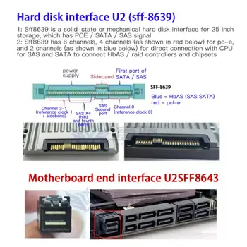 PCI-E Ärkaja 3.0 4X, Et U. 2 SFF-8639 Adapter PCIe U. 2 SSD PCI-Express-Kaardi Tugi U. 2 SSD 2.5