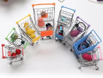 2tk/lot Plastikust Mini Supermarket Ostukorvi Väikeste Laste Töölaua Handcart Simulatsiooni Utility Ostukorvi Väike Shopping Jalutuskäru