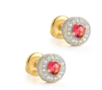 Noble jewelry paari ruby, sapphire Kõrvarõngas naistele 925 sterling Hõbe kristall tsirkoon