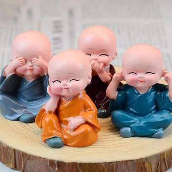 4tk/set Hiina Gongfu Munk Figuriin Vaik Kung Fu Budistliku Joonis Kuju Kodu Kaunistamiseks Auto Shaolin Nukud Asukoht Munk I3Y4