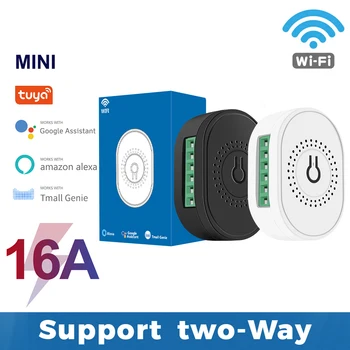 16A Mimi WiFi Lüliti DIY LED Smart Elu Push Moodul Toetab 2-Tee RAKENDUSE Voice Relee Taimer Google ' i Kodu Alexa Tuya