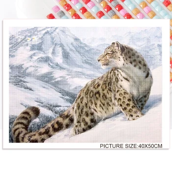 Leopard ja Kraana Tikandid Diamond Täis Ruut, Ring Puurida 5D Puhas Home Decor Maali ristpistes Seina Kleebis Käsitöö