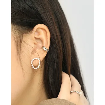 AHELS-1061 korea versiooni ins niši minimalistlik joon S925 sterling silver ear-clip kõrva lukk naine wild kõrvarõngad