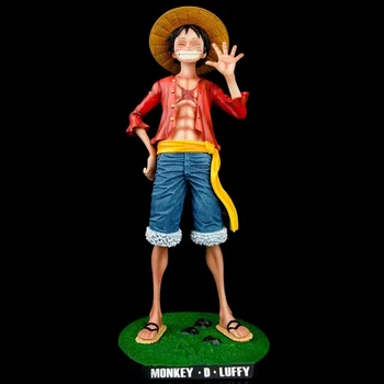 43cm Jaapani ühes tükis Monkey D. Luffy Anime Tegevus Joonis Net Punane Luffy smiley nägu straw hat PVC Kogumise Mudeli Nukud, Mänguasjad