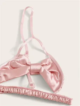 Naiste Sexy Bowknot Eksootiliste Sleepwear Tüdrukud (Solid Color Kolm-punkt Pesu Klassikaline Backless Päitsed Babydoll