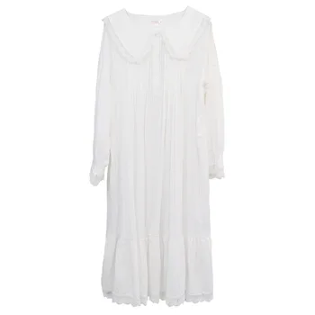 Kevadel ja Sügisel Euroopa ja Ameerika kohus pikkade varrukatega Printsess nightdress naiste retro puuvill lahti kodus riideid nightgowns