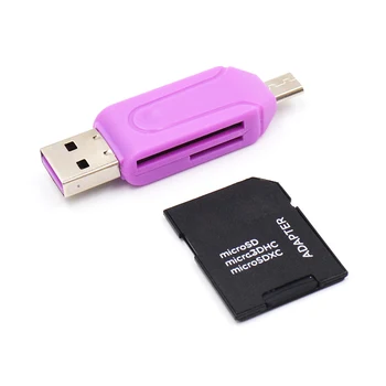 2 In 1 Micro-USB OTG Adapter Universaalse Micro-USB-TF/SD-Kaardi Lugeja Android Mobiiltelefoni Adapterid Telefoni Tarvikud