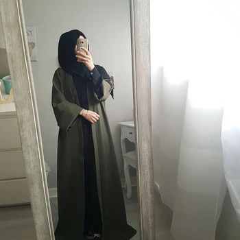 Kauhtana Marocain Türgi Abaya Dubai Moslemi Naiste Kleit Kõrge Kvaliteedi Elegantne Jakk Tahked Värvi Rüü Longue Femme Musulmane