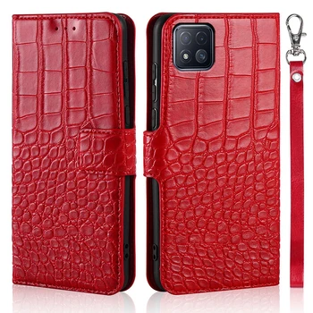 Luksus Flip Case for Xiaomi Redmi 9C Kate Krokodill Tekstuur Nahk Raamatu Kujundus Telefon Coque Capa Koos Rihma Kaardi Omanikele