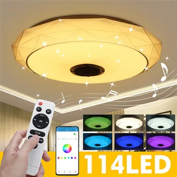 200W Kaasaegne RGB LED Ülemmäära Valgus 400mm Home Valgustus APP bluetooth Muusika Magamistuba Lamp Smart Lae Lamp koos puldiga