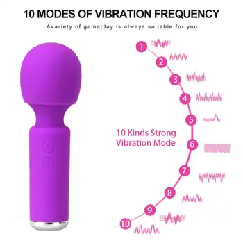 G-spot massager 10-sagedus mini-av-tupe ja kliitori stimulaator magic wand vibraator seksuaalse mänguasi naine