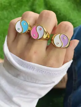 3tk Uus Mood kullatud värviline Ring finger ringi lady