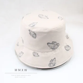 Naiste kevad ja suvi liblikas kopp müts meessoost loodete korea versiooni kahepoolne kanda loodusliku päikesekaitse basseini müts