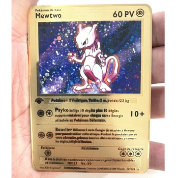 Uus Nelja Pokemon Card Gold Metal prantsuse PV Kaardi Tulekahju-hingamine Draakon Haruldane Kaart Kogumise Kaardi Lahing Kaardi Laste Mänguasi