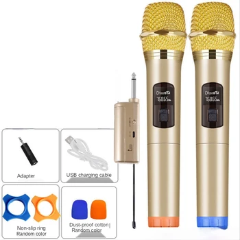 2tk Kõrge Kvaliteediga Kaasaskantavad Traadita Pihuarvutite Mikrofoni Süsteemi Vastuvõtja Komplekt Karaoke Kõne Studio Mikrofon